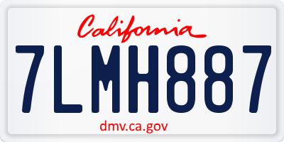 CA license plate 7LMH887