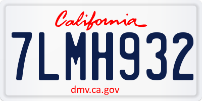 CA license plate 7LMH932