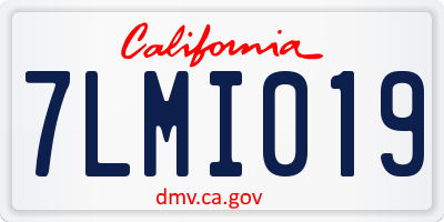 CA license plate 7LMI019