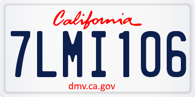 CA license plate 7LMI106