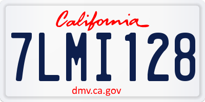 CA license plate 7LMI128