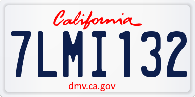 CA license plate 7LMI132