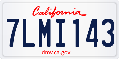 CA license plate 7LMI143