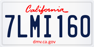 CA license plate 7LMI160