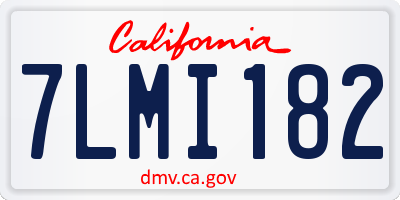 CA license plate 7LMI182