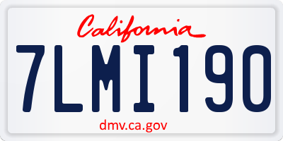 CA license plate 7LMI190