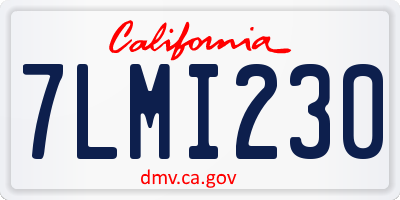 CA license plate 7LMI230