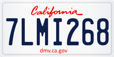 CA license plate 7LMI268