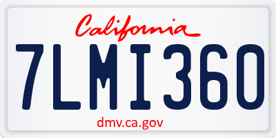 CA license plate 7LMI360