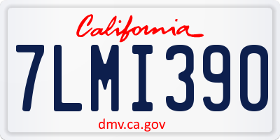 CA license plate 7LMI390