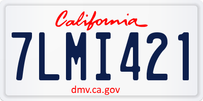 CA license plate 7LMI421