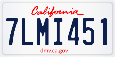 CA license plate 7LMI451