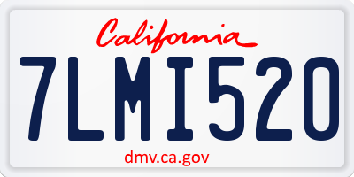 CA license plate 7LMI520