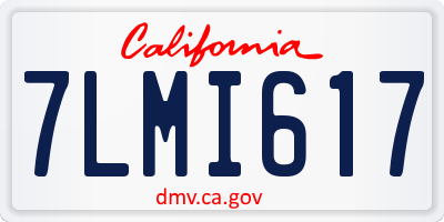 CA license plate 7LMI617