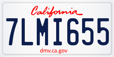 CA license plate 7LMI655