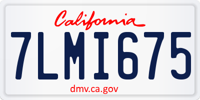 CA license plate 7LMI675