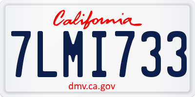 CA license plate 7LMI733