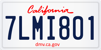 CA license plate 7LMI801