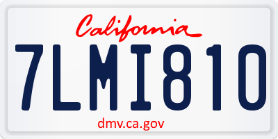 CA license plate 7LMI810