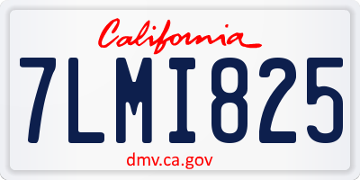 CA license plate 7LMI825