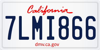 CA license plate 7LMI866