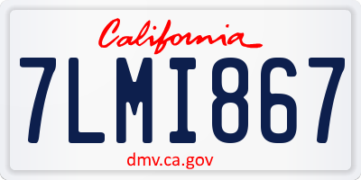 CA license plate 7LMI867