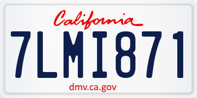 CA license plate 7LMI871
