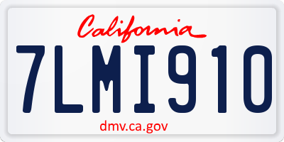 CA license plate 7LMI910