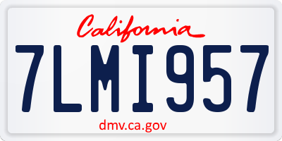 CA license plate 7LMI957