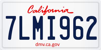 CA license plate 7LMI962