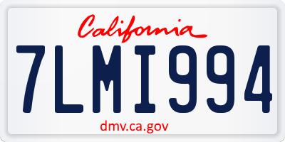 CA license plate 7LMI994
