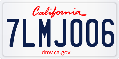 CA license plate 7LMJ006