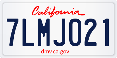 CA license plate 7LMJ021