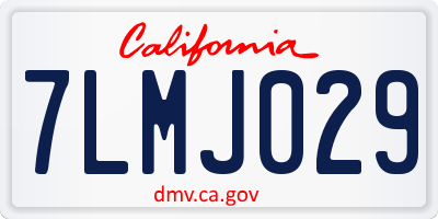CA license plate 7LMJ029