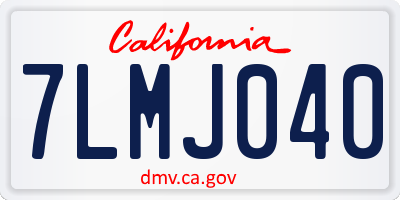 CA license plate 7LMJ040
