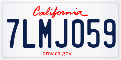 CA license plate 7LMJ059