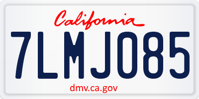 CA license plate 7LMJ085