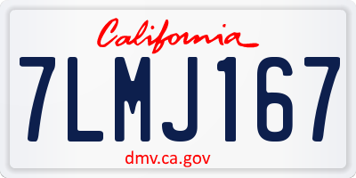 CA license plate 7LMJ167