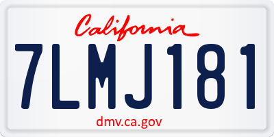 CA license plate 7LMJ181