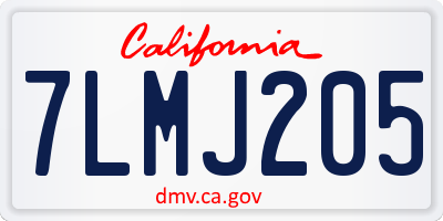 CA license plate 7LMJ205