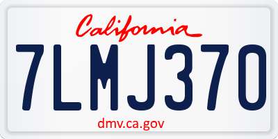 CA license plate 7LMJ370