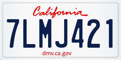 CA license plate 7LMJ421