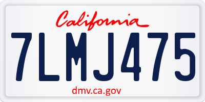 CA license plate 7LMJ475