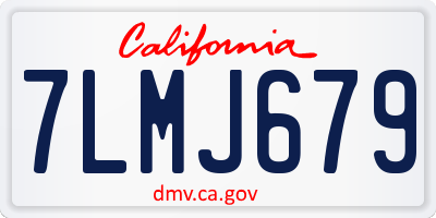 CA license plate 7LMJ679
