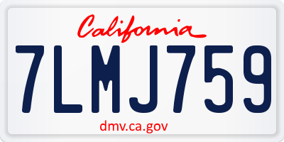 CA license plate 7LMJ759