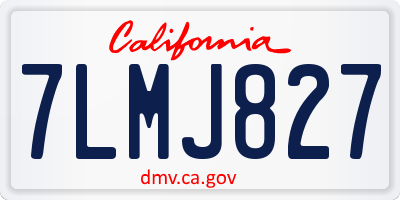 CA license plate 7LMJ827