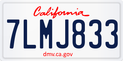 CA license plate 7LMJ833
