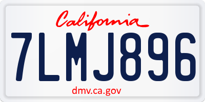 CA license plate 7LMJ896