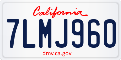 CA license plate 7LMJ960