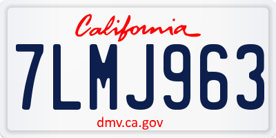 CA license plate 7LMJ963